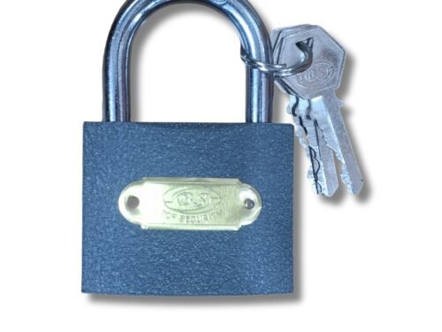 Black Iron Padlock 50MM Strong, rust-resistant padlock with a hardened steel shackle and secure locking mechanism, perfect for gates, lockers, and outdoor storage
